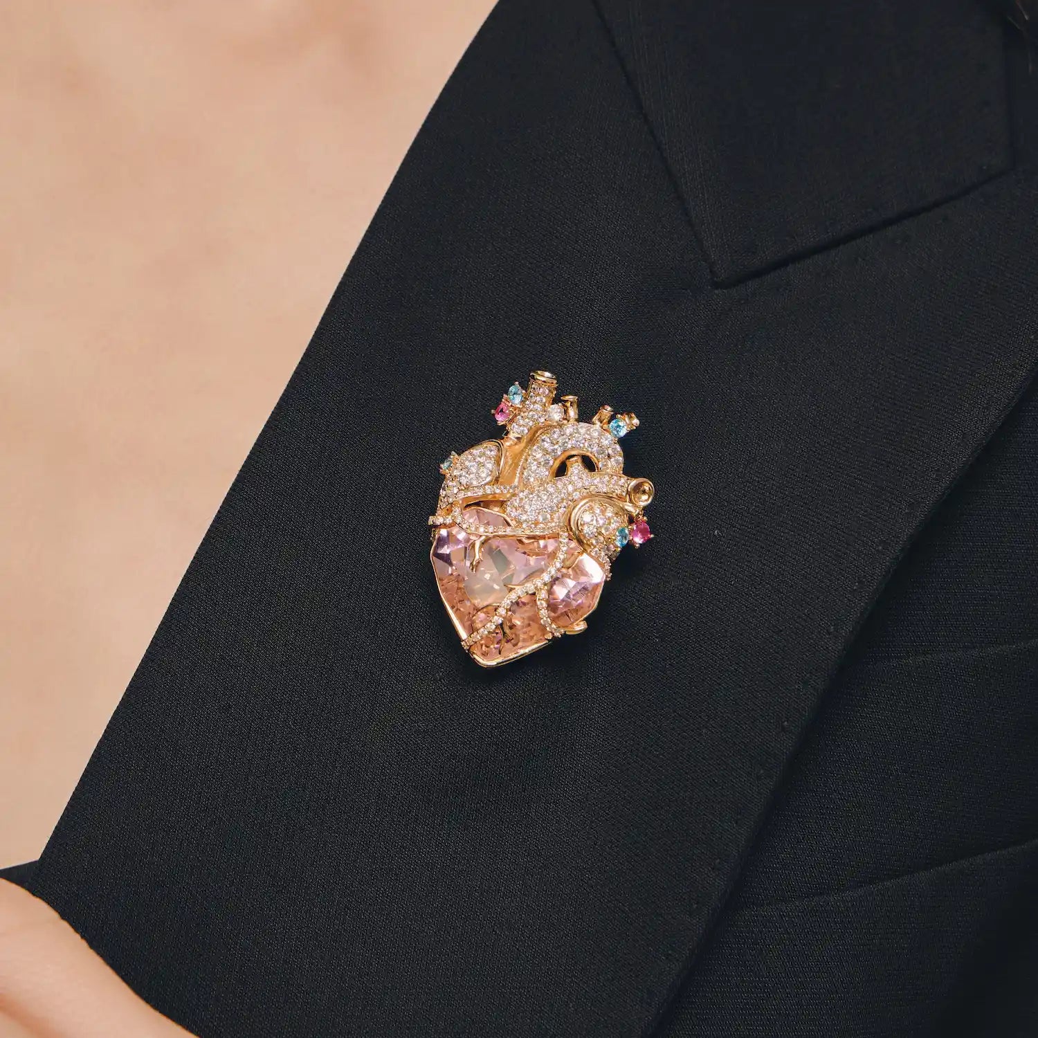 Cor Vitae Pink Heart Brooch The Rose Heart — Pre-Order