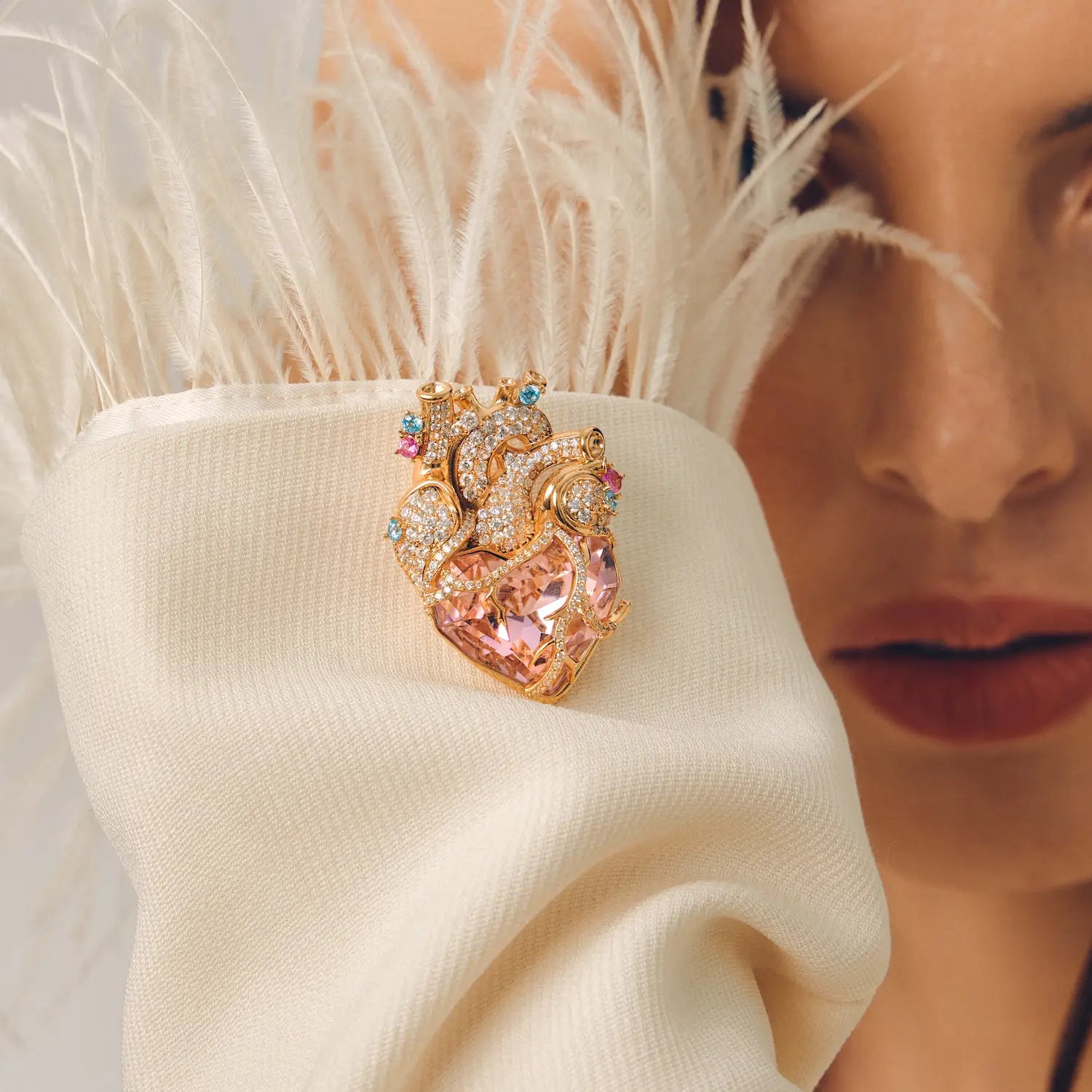 Cor Vitae Pink Heart Brooch The Rose Heart — Pre-Order