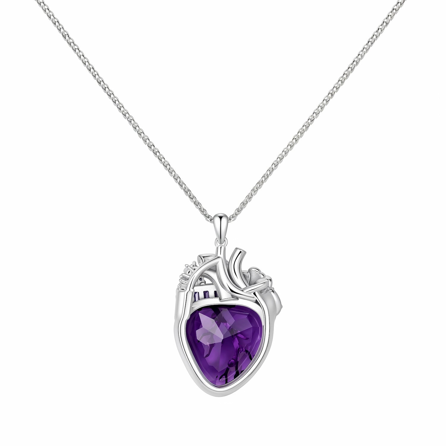 Cor Vitae Heartstone Necklace February Smoky Violet