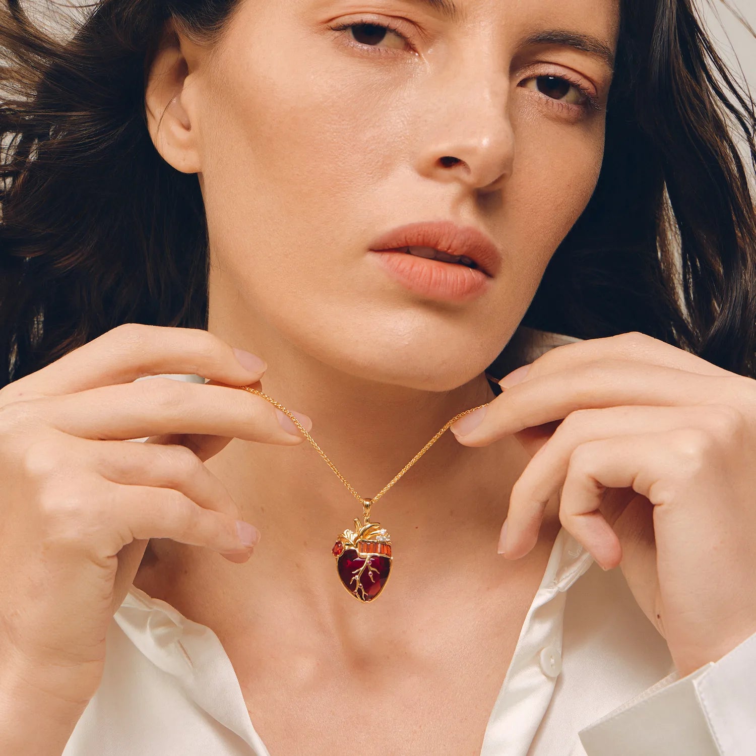 Cor Vitae Heartstone Necklace July Crimson Red — Pre-Order