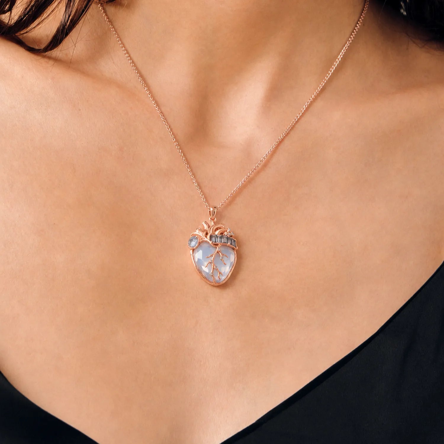 Cor Vitae Heartstone Necklace June Moonlit Blue — Pre-Order