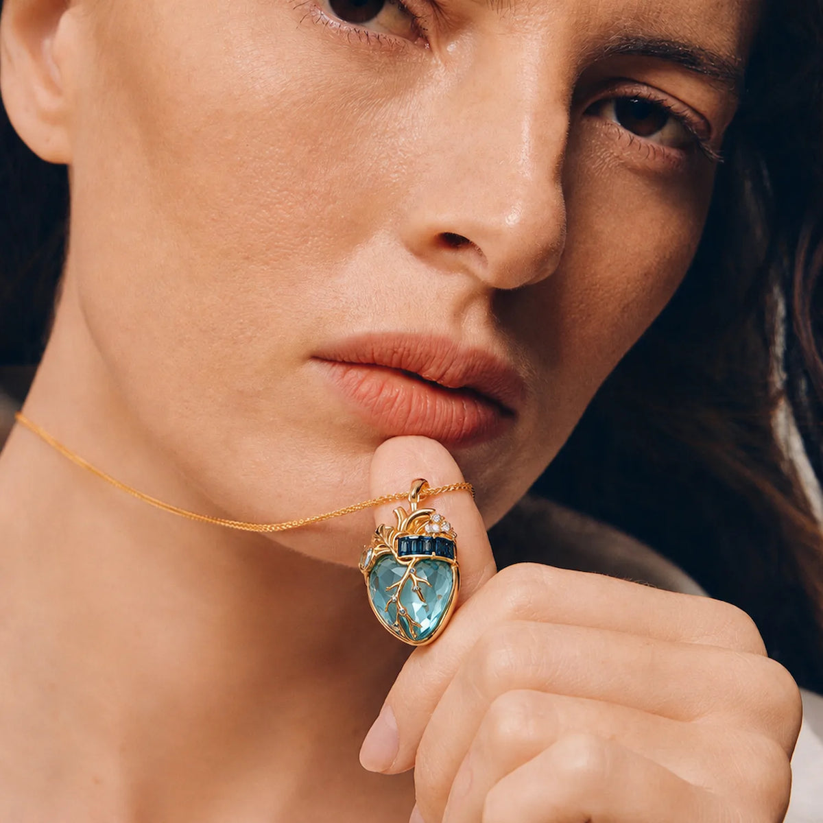 Cor Vitae Heartstone Necklace March Sea Glass Teal — Pre-Order