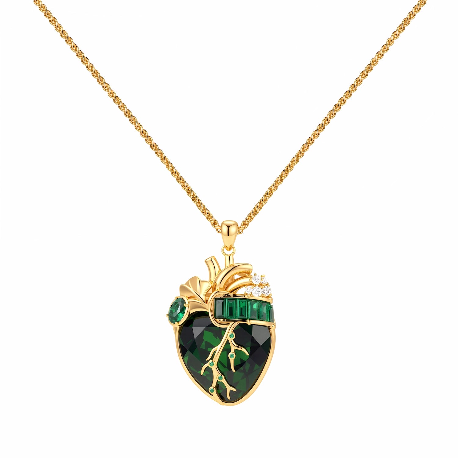Cor Vitae Heartstone Necklace May Verdant Green
