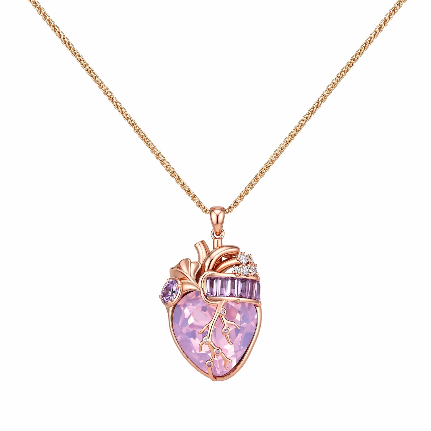 Cor Vitae Heartstone Necklace October Rose Mist