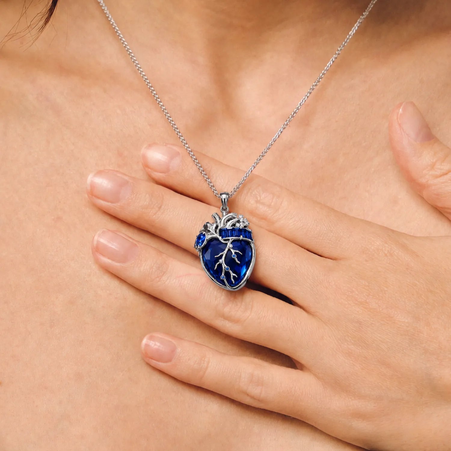 Cor Vitae Heartstone Necklace September Royal Blue — Pre-Order