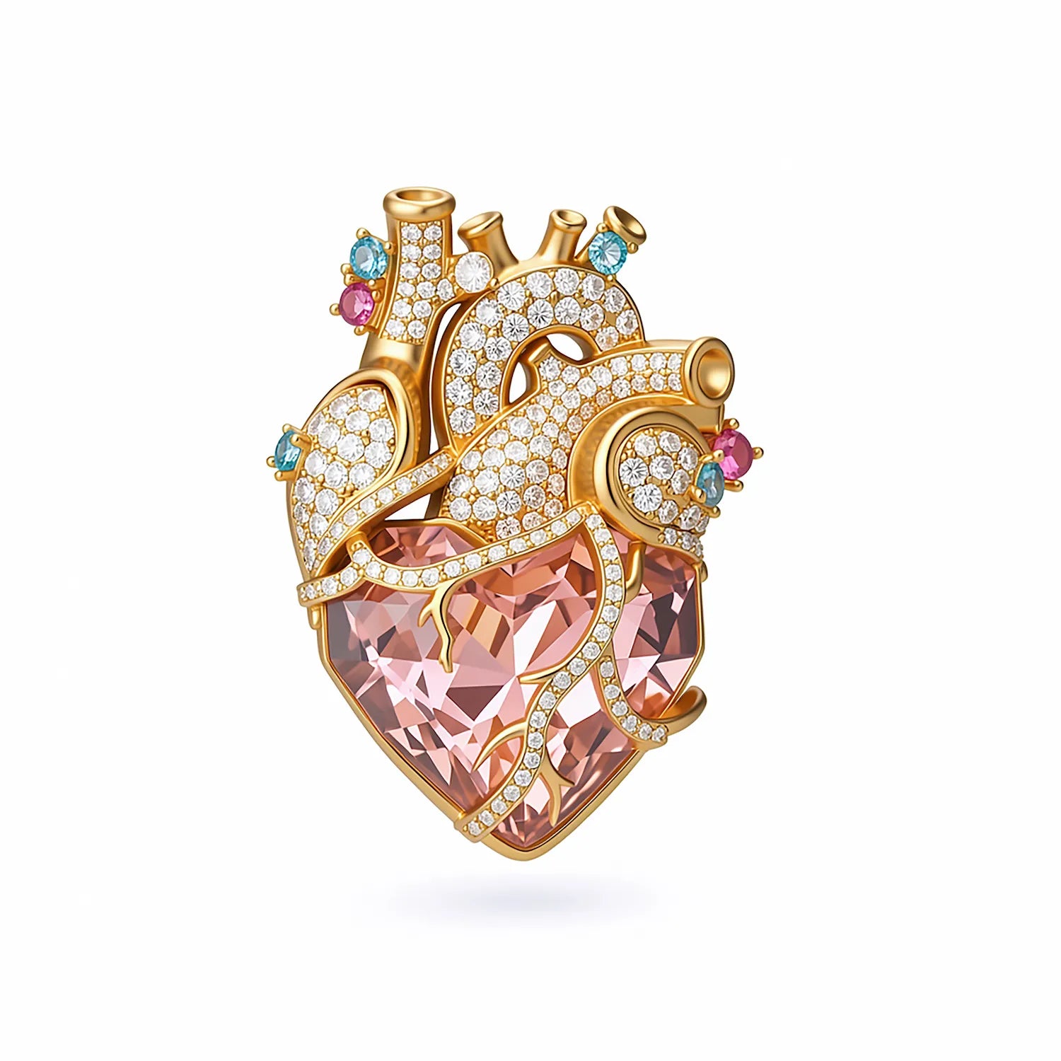 Cor Vitae Pink Heart Brooch The Rose Heart — Pre-Order