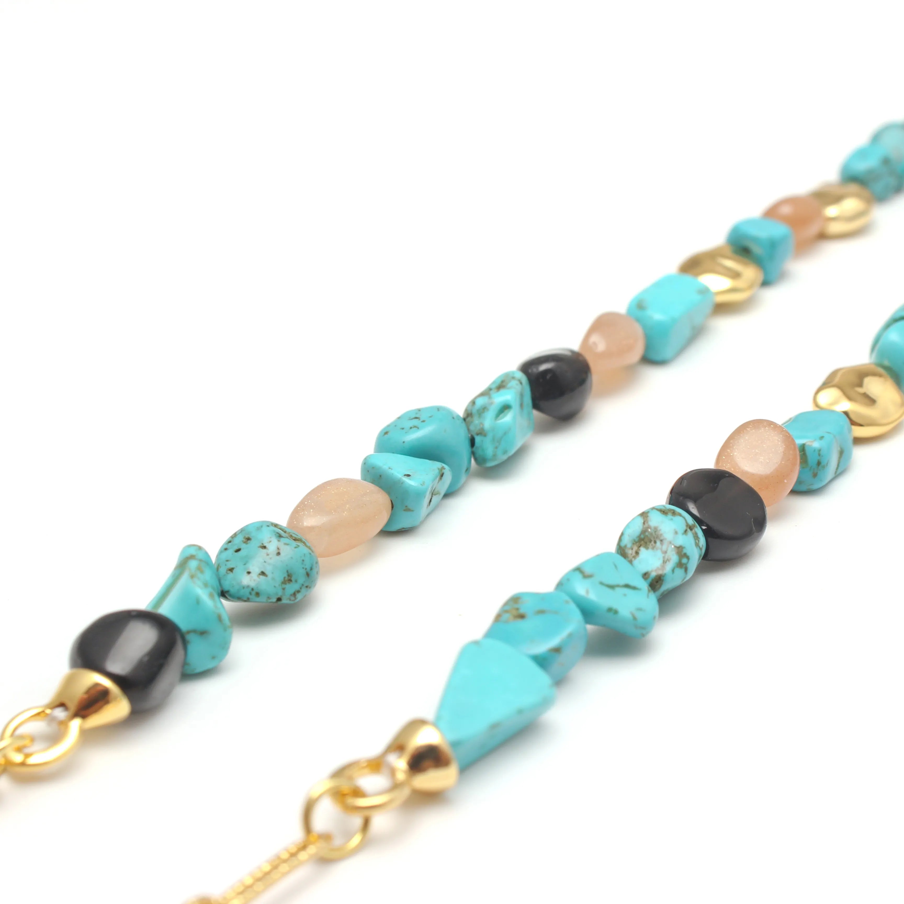 Maris Necklace Turquoise & Gemstone Gold Accent Necklace