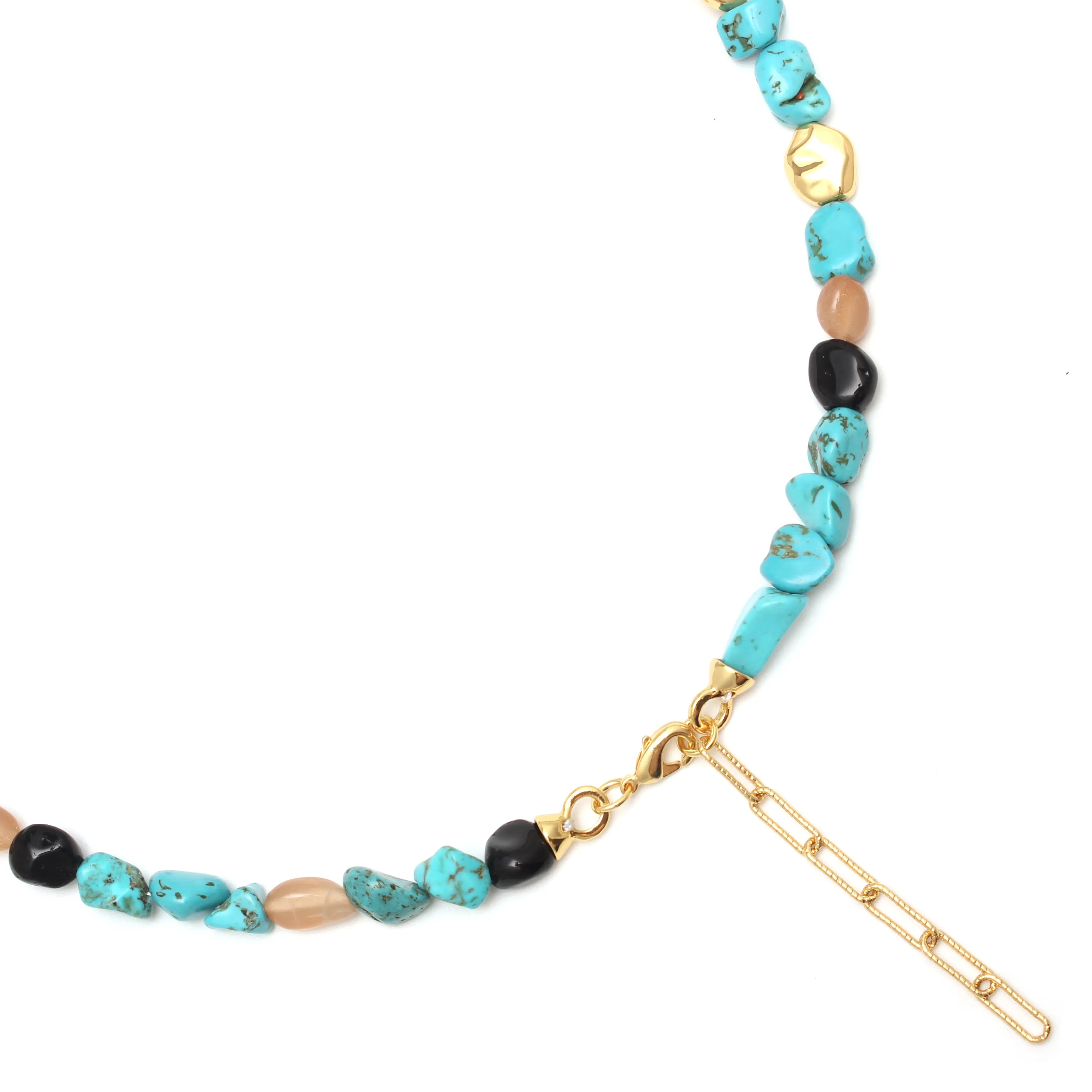 Maris Necklace Turquoise & Gemstone Gold Accent Necklace
