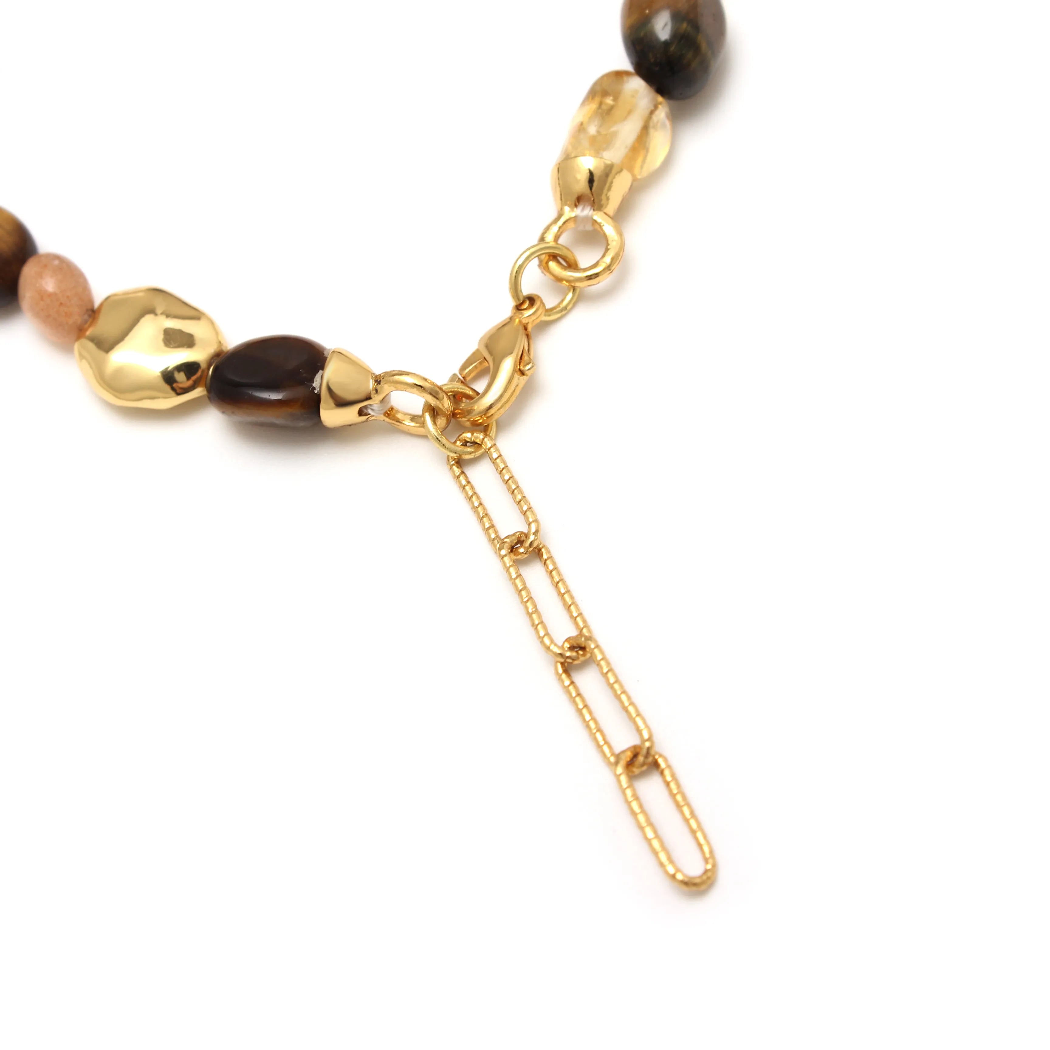 Terra Bracelet Mixed Gemstone and Gold-Tone Beaded Bracelet