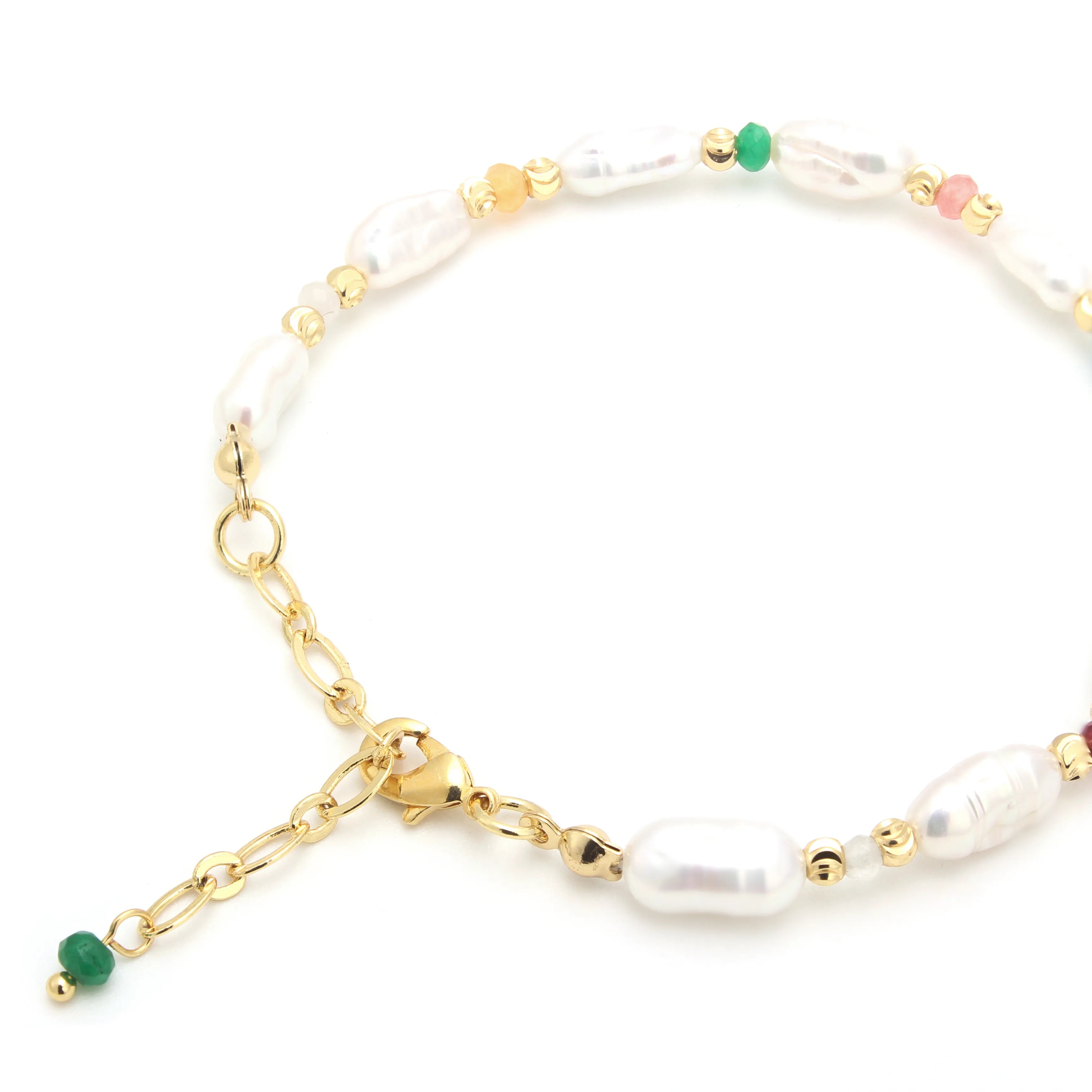 Celeste Bracelet Freshwater Pearl and Multicolor Beaded Bracelet
