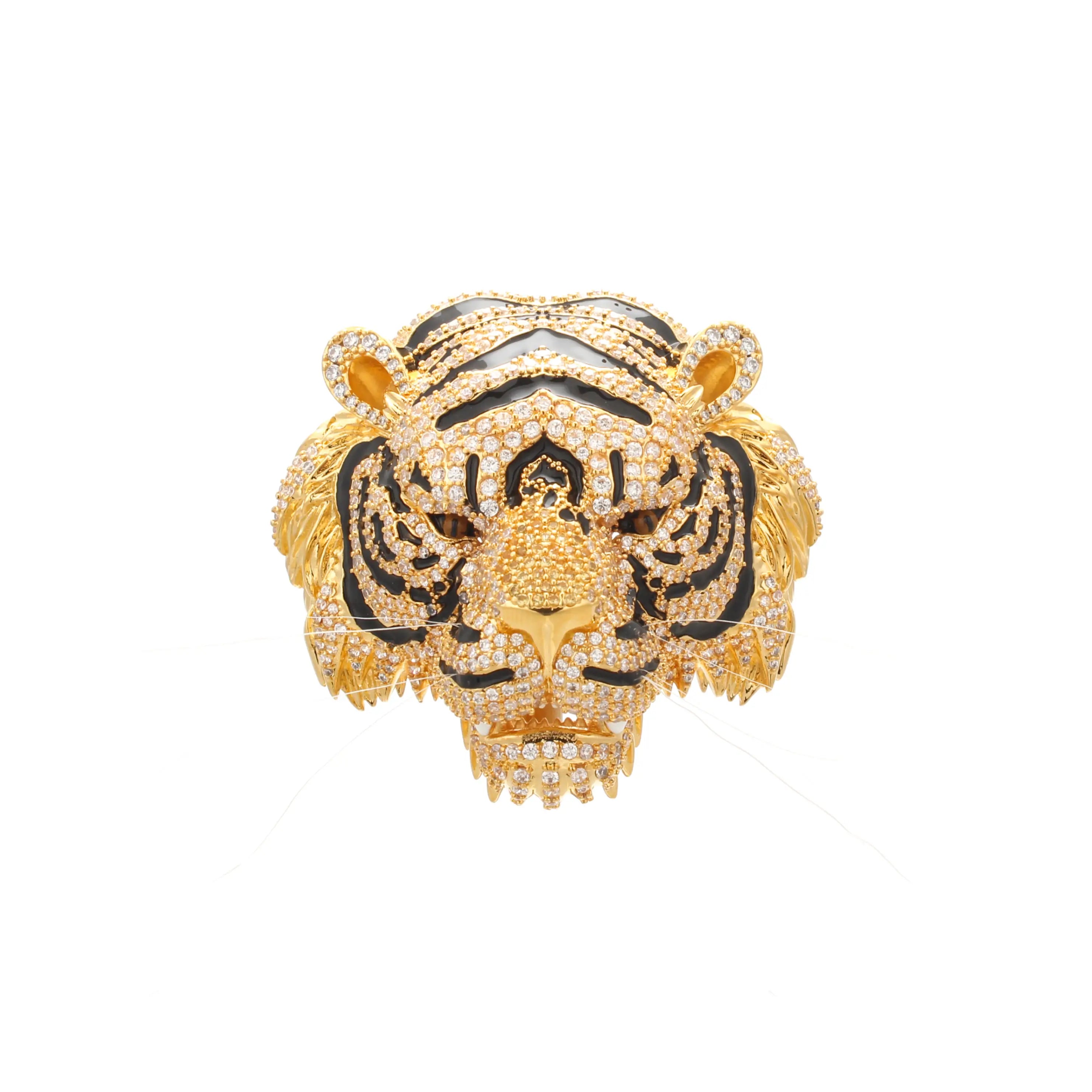 Imperium Tigra Brooch Regal Gold Tiger Crystal Brooch
