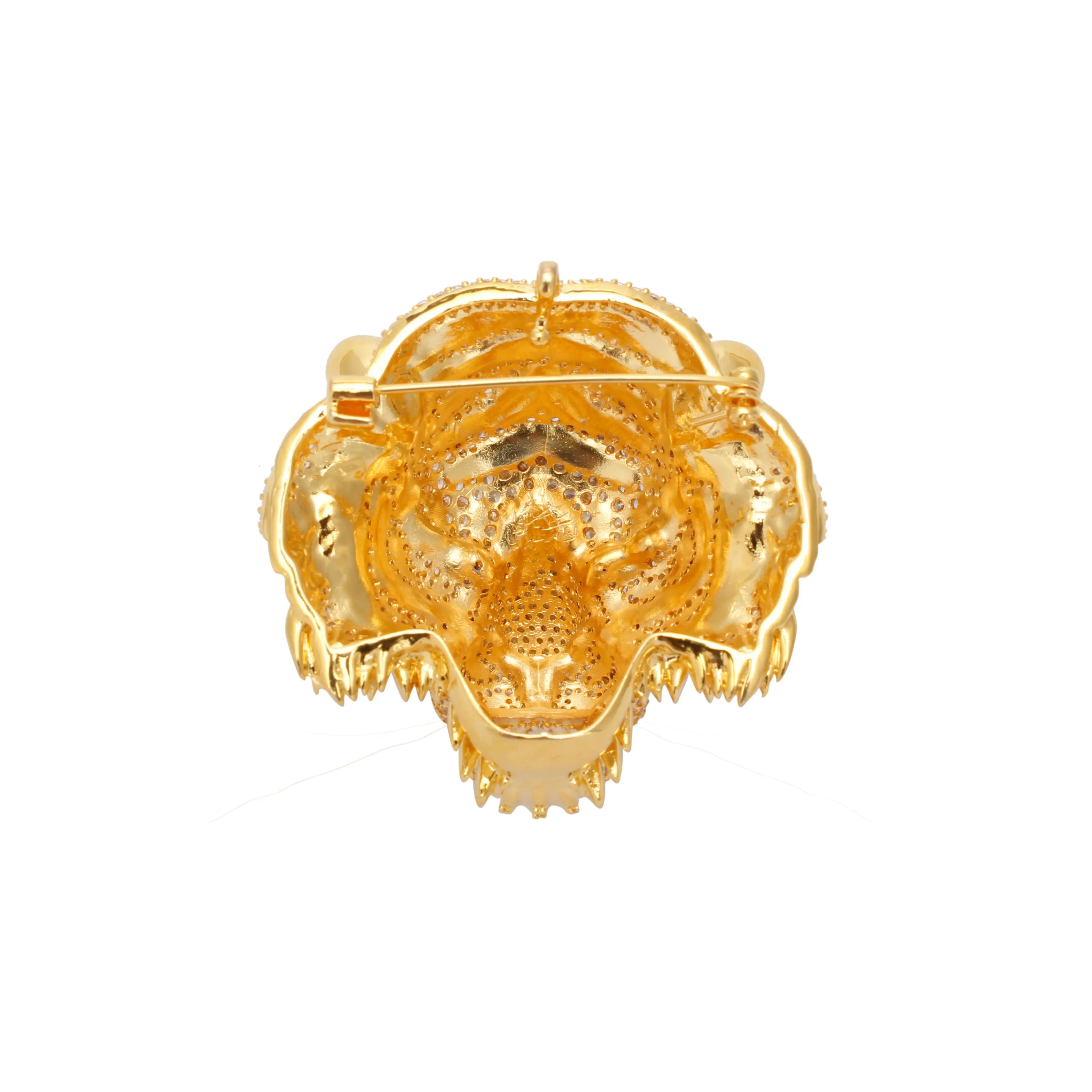 Imperium Tigra Brooch Regal Gold Tiger Crystal Brooch