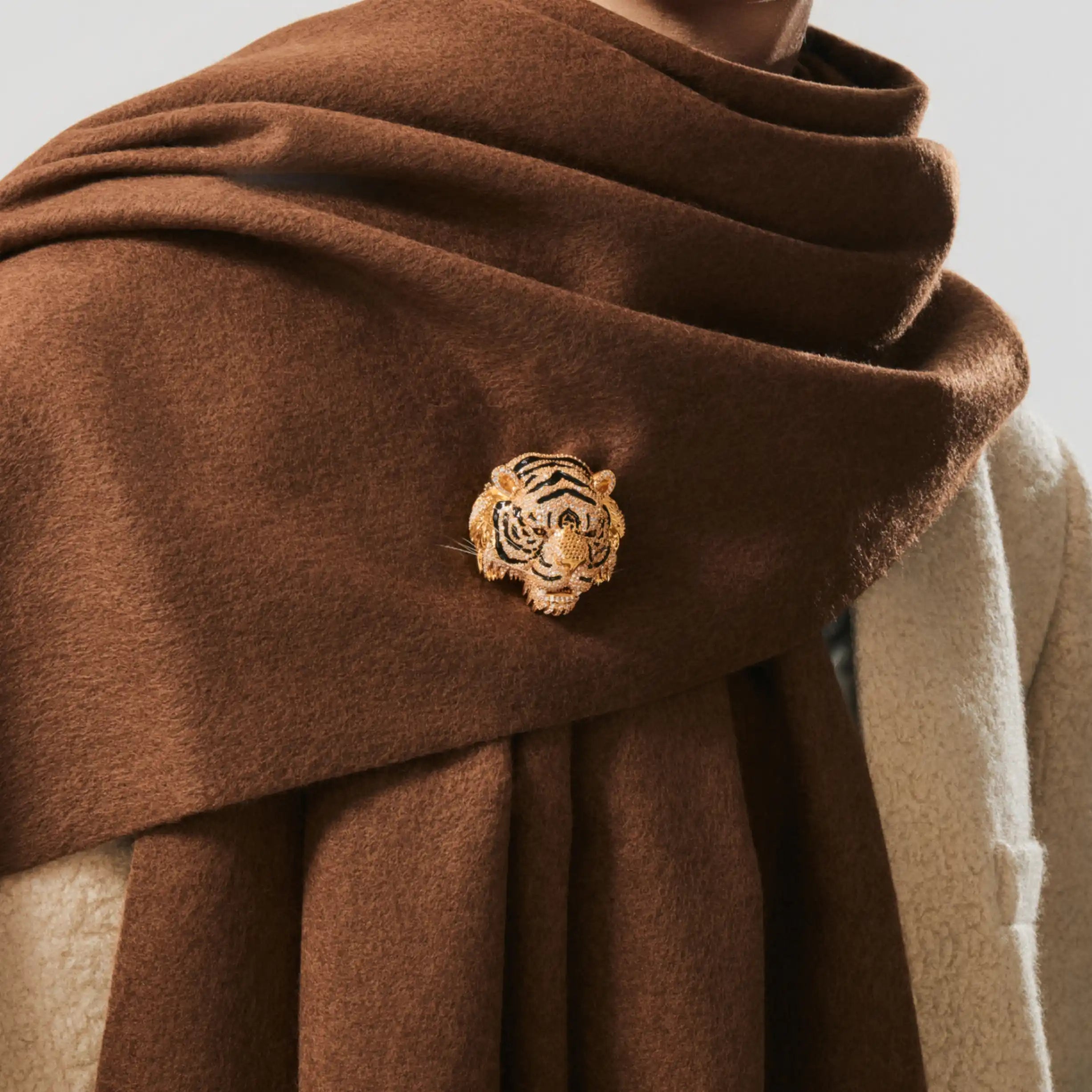 Imperium Tigra Brooch Regal Gold Tiger Crystal Brooch