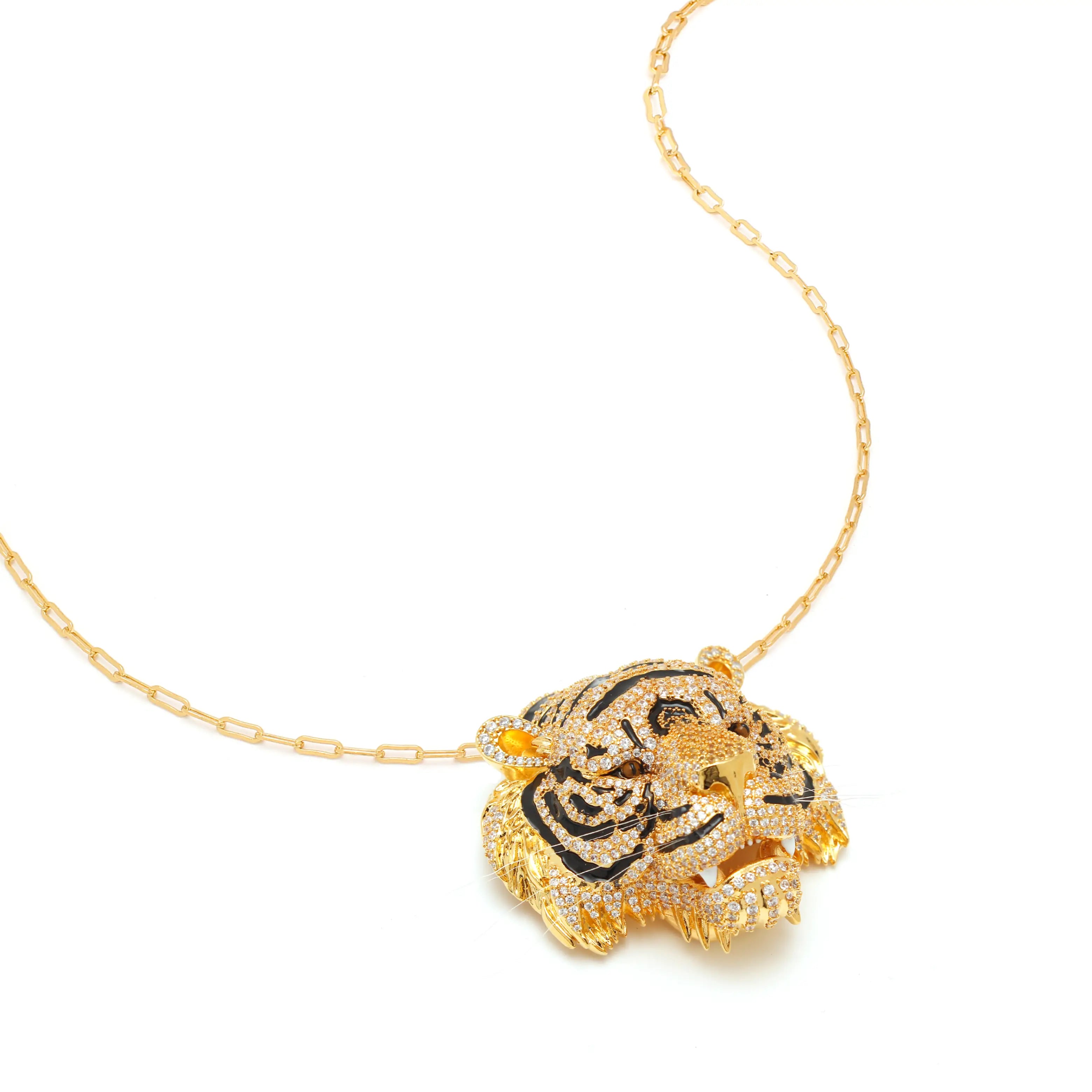 Imperium Tigra Brooch Regal Gold Tiger Crystal Brooch