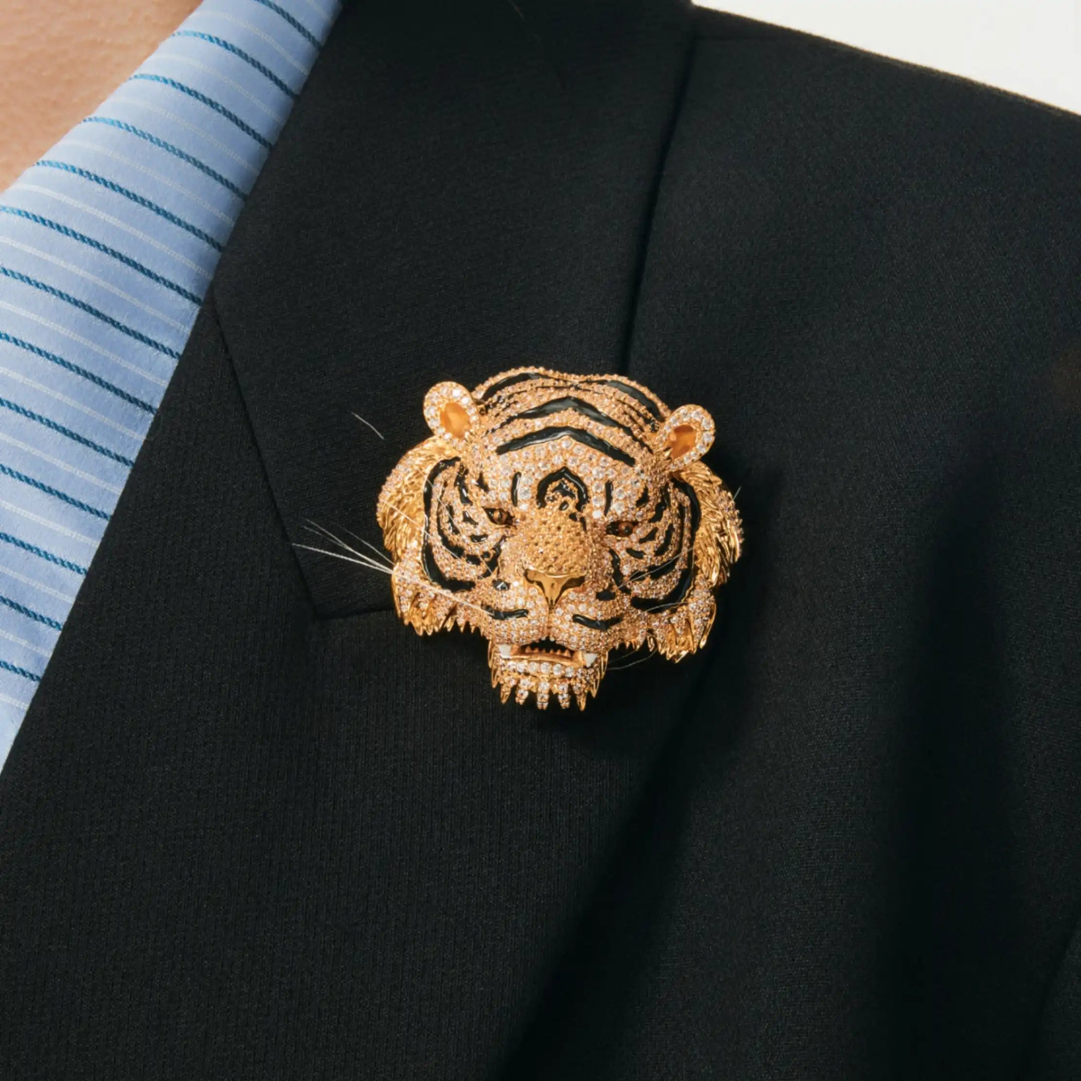Imperium Tigra Brooch Regal Gold Tiger Crystal Brooch