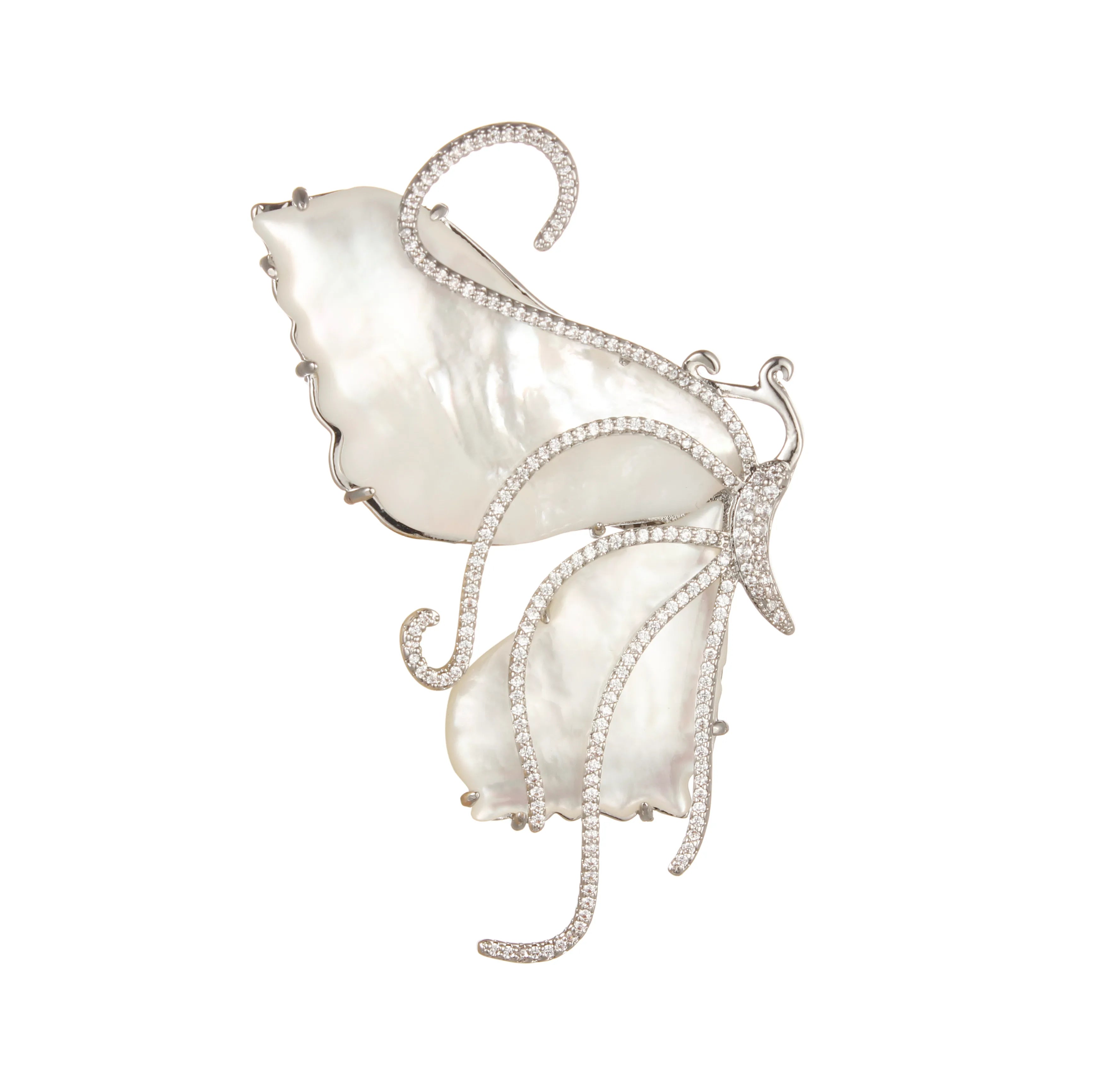 Luna Wings Mother-of-Pearl Butterfly Brooch Whisper of Light