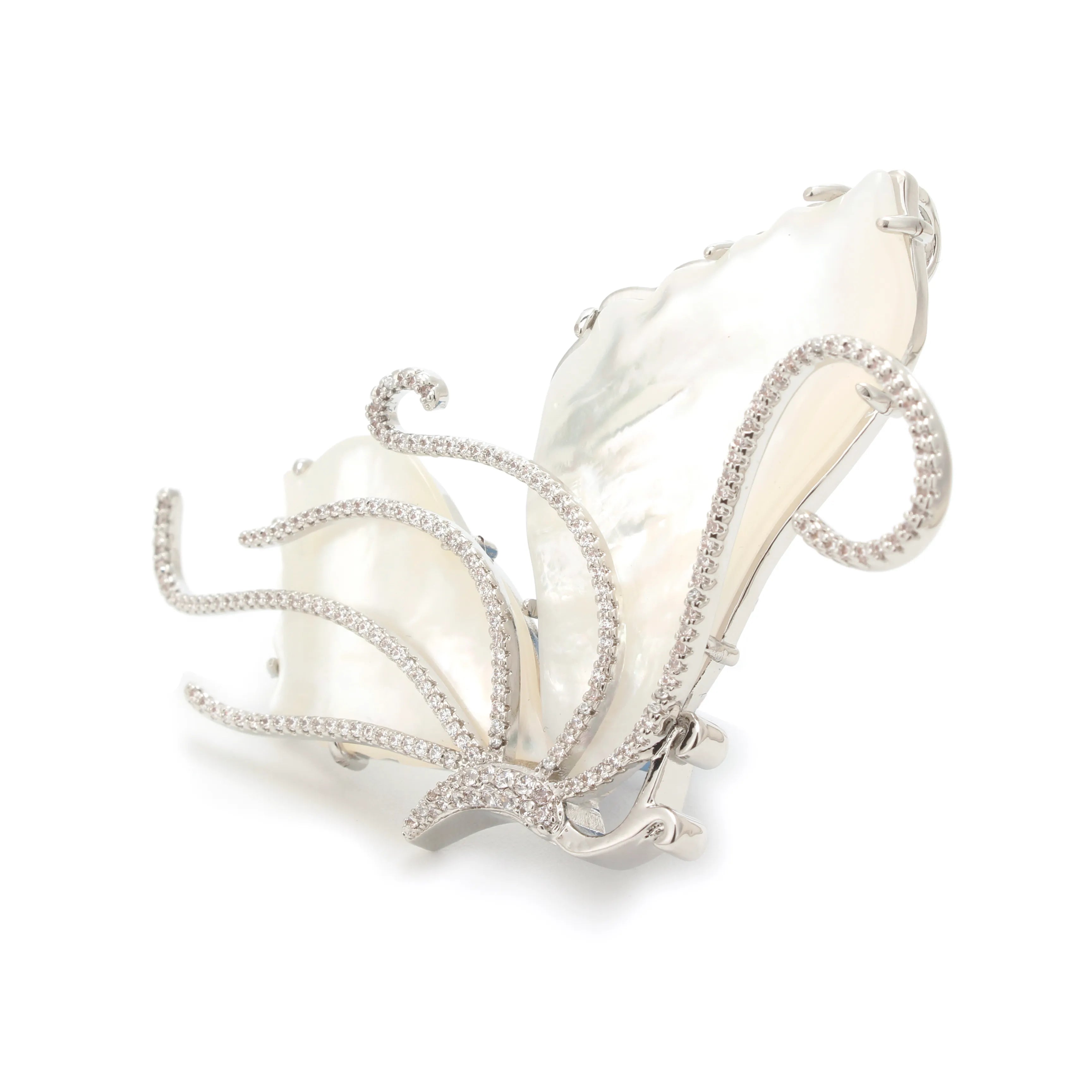 Luna Wings Mother-of-Pearl Butterfly Brooch Whisper of Light
