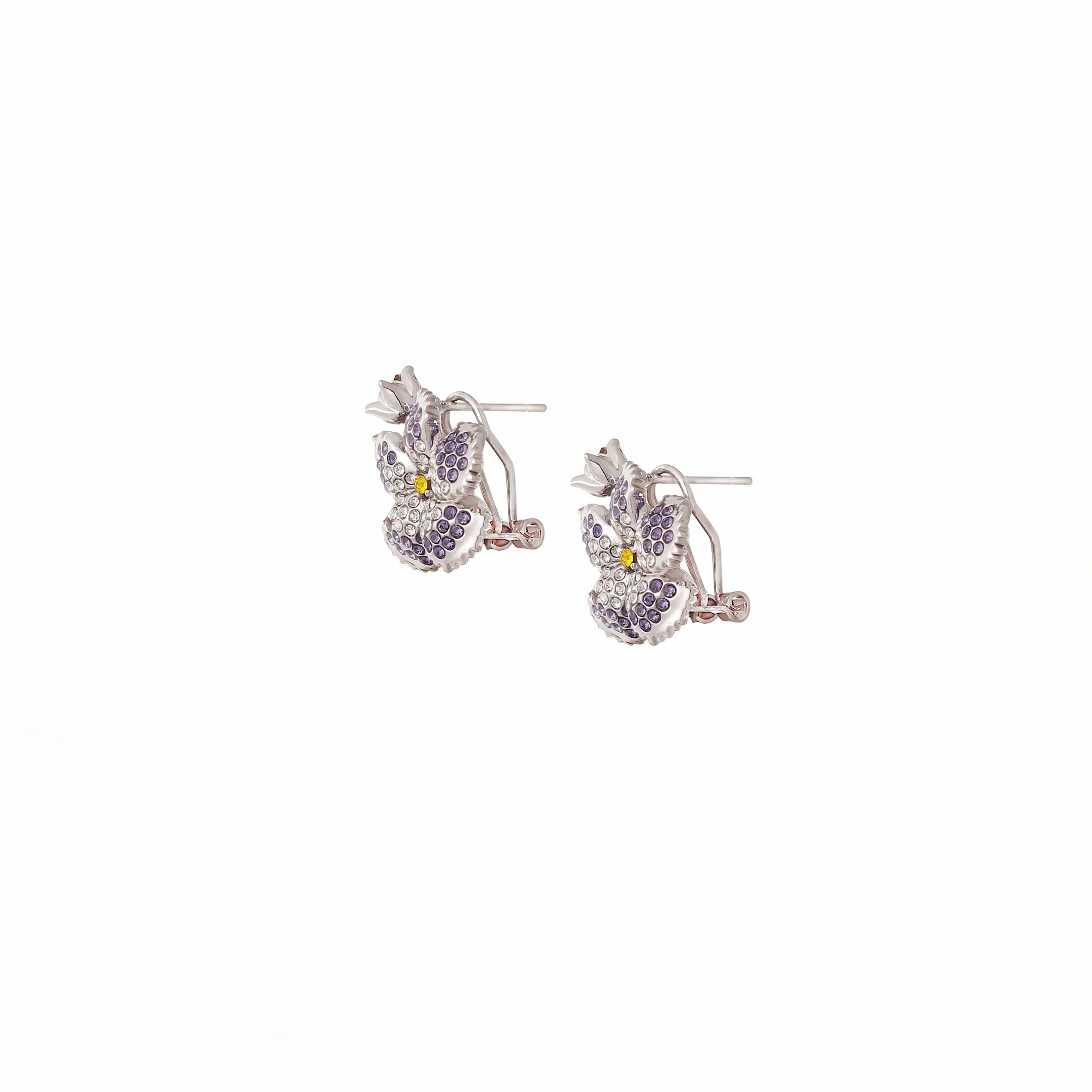 Miami Haze Earrings: Violet Bloom Crystal Stud Earrings