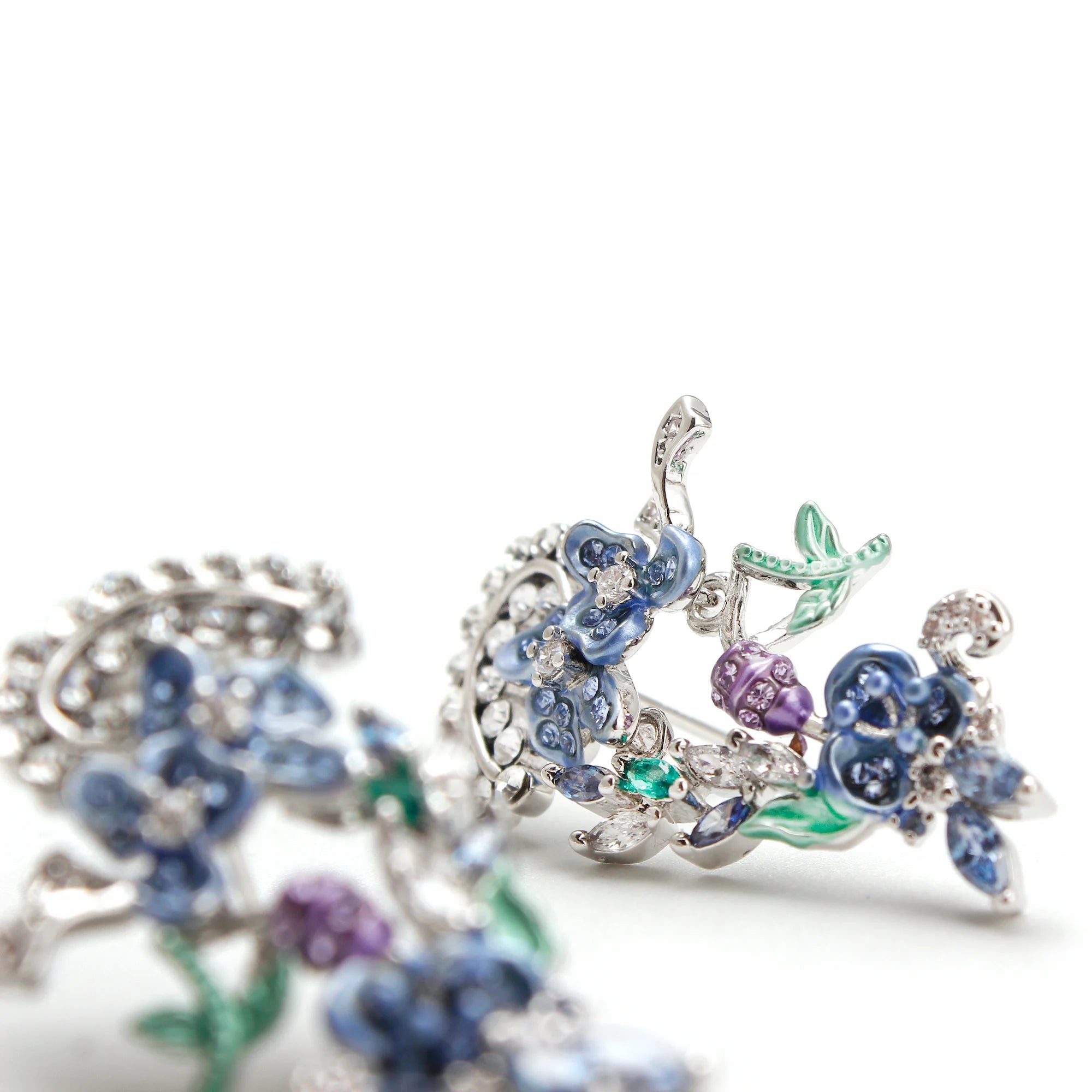 Morning Dew Garden Drop Earrings — Blue Blossom Edition