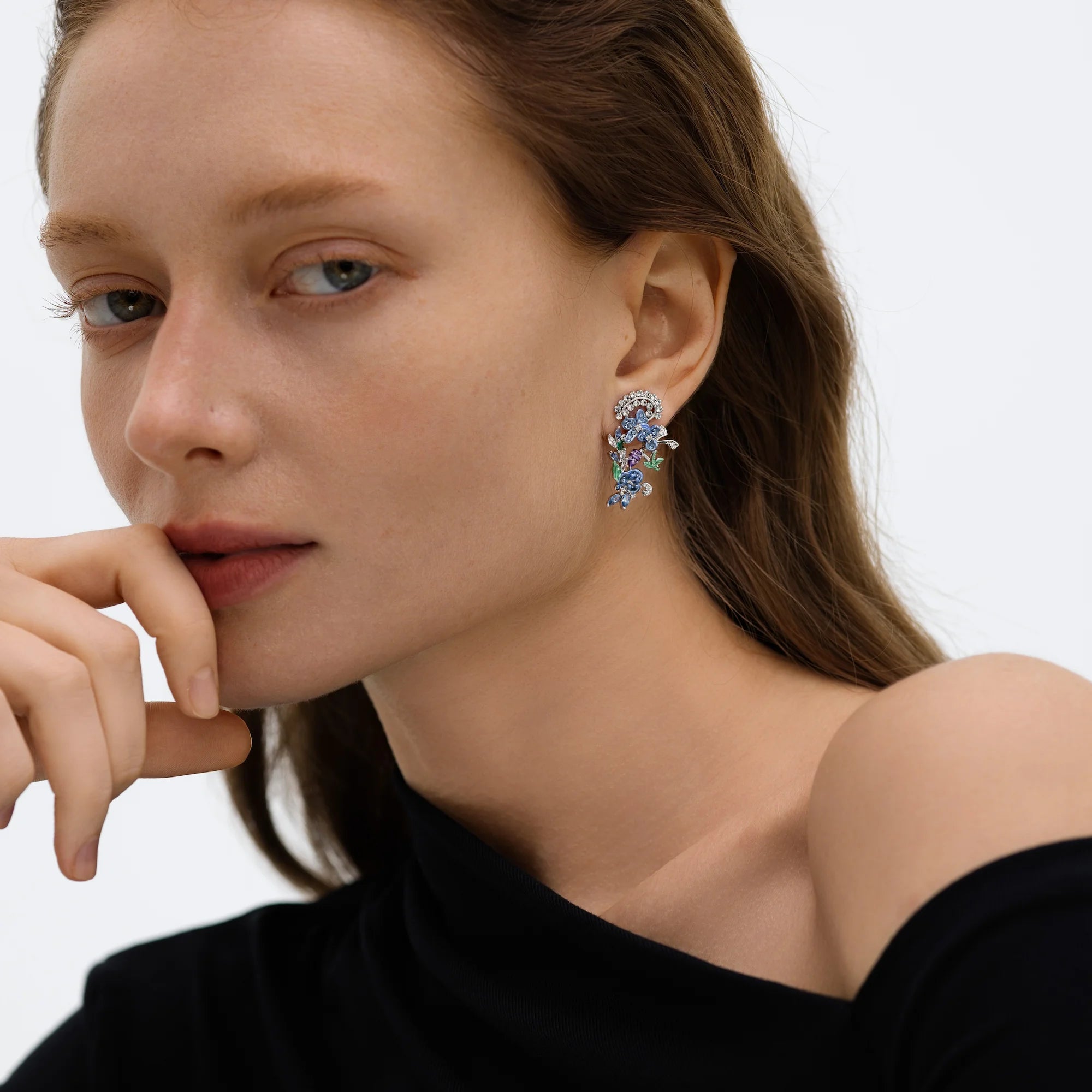 Morning Dew Garden Drop Earrings — Blue Blossom Edition