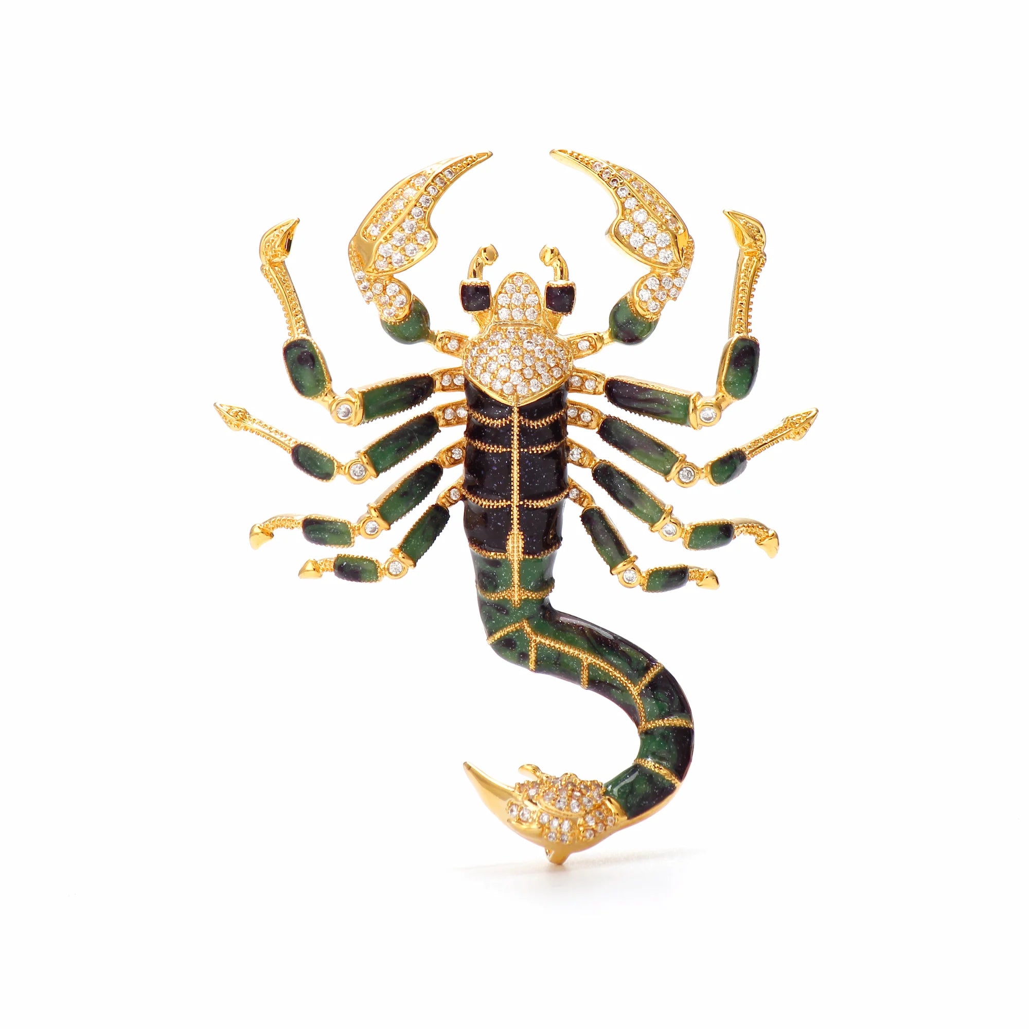 Regalis Scorpion Crystal & Enamel Statement Brooch