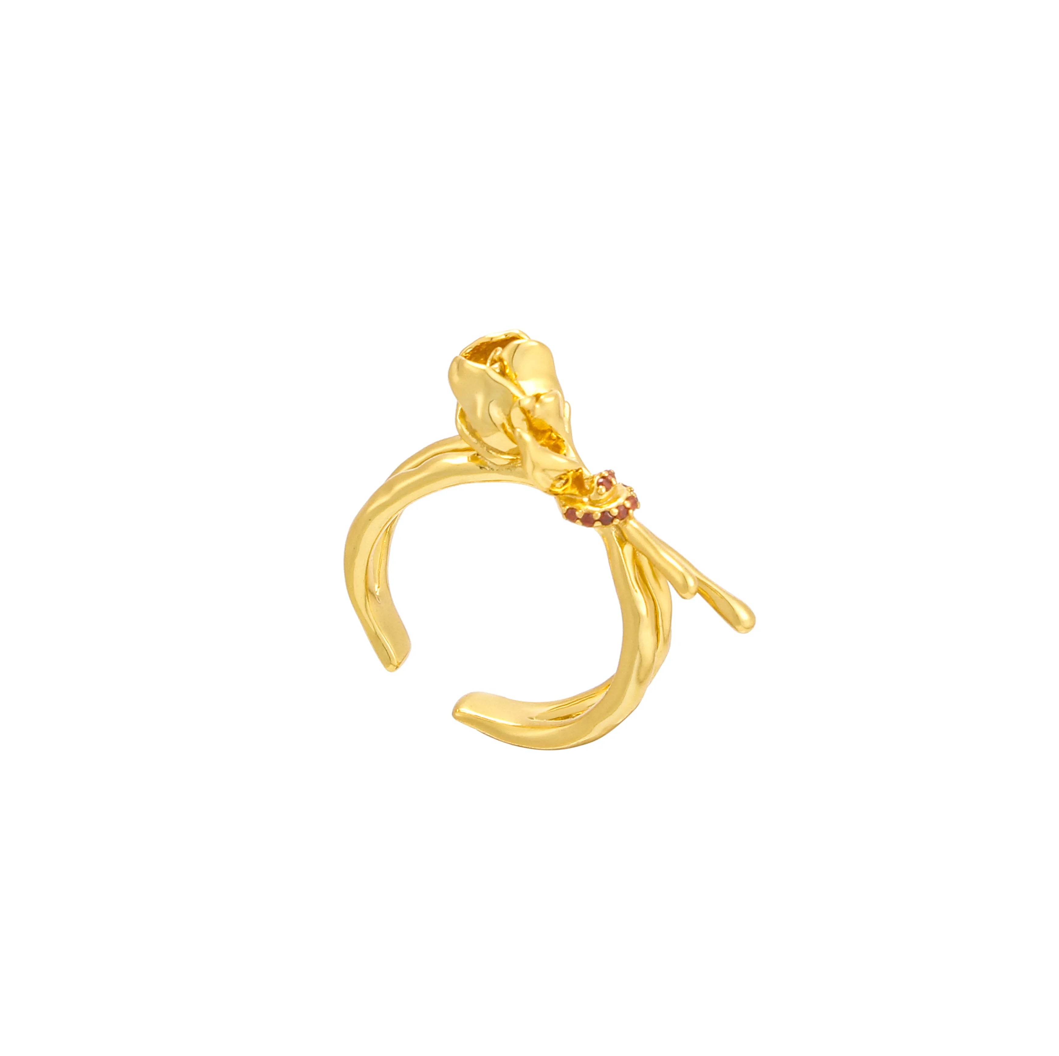 Rosa Ring Gold Rose Adjustable Statement Ring