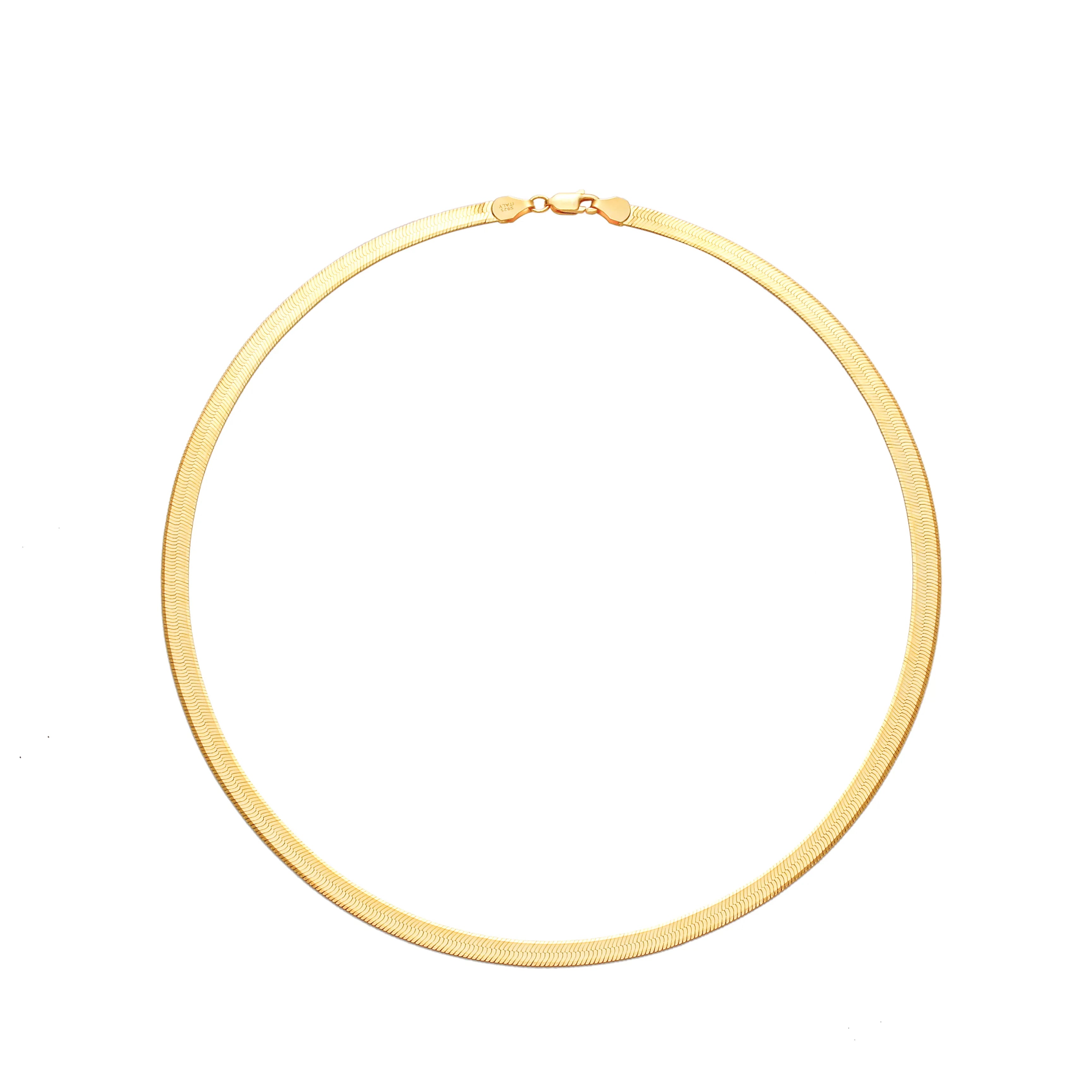 Serpentina Necklace Classic Herringbone Gold Chain Necklace