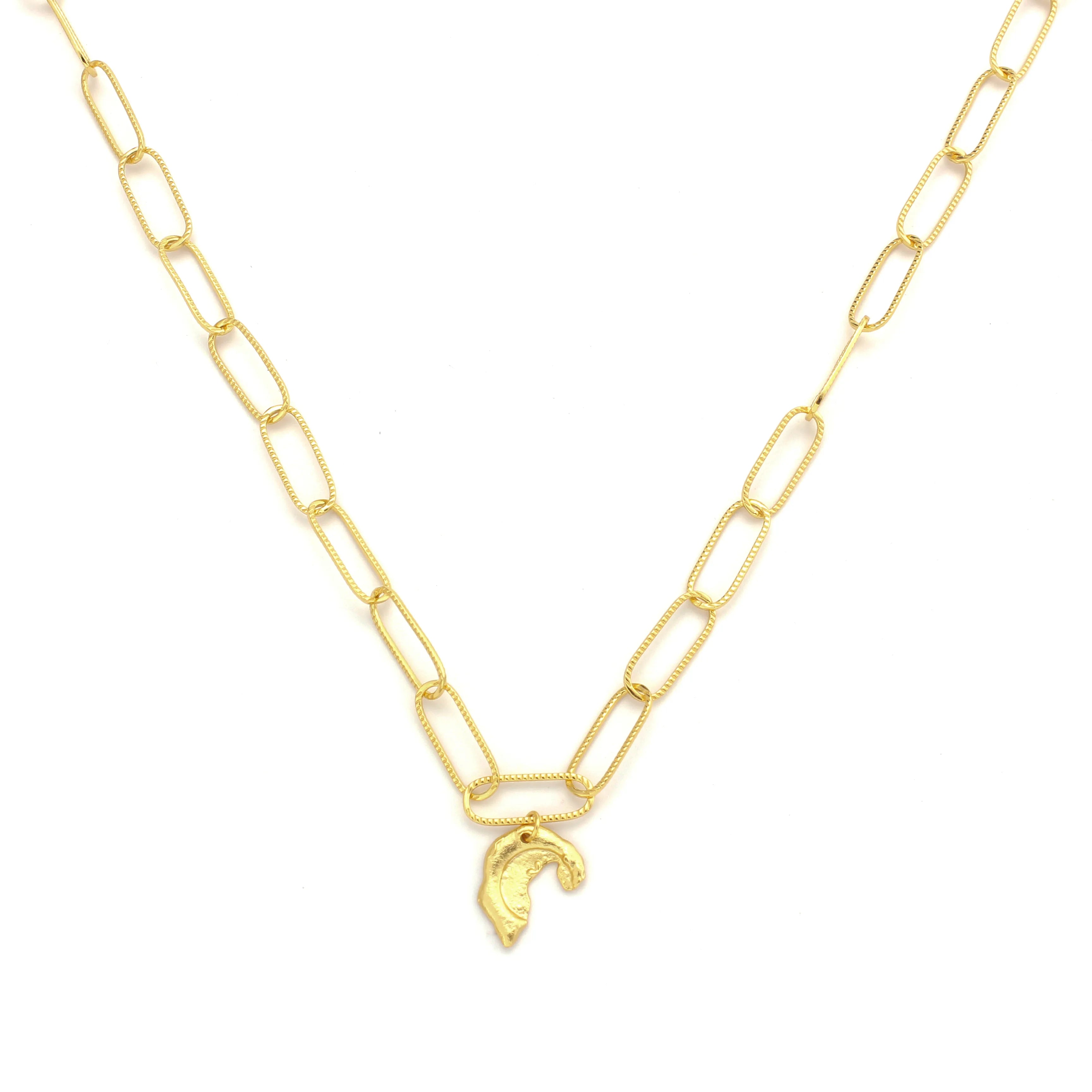 Solace Necklace Gold Irregular Pendant Chain Necklace
