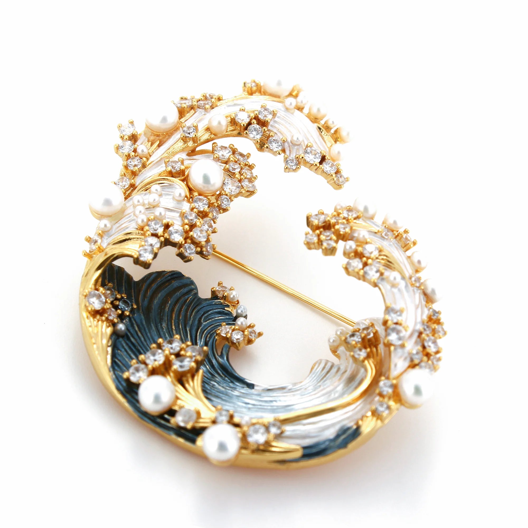 Tempesta Wave Brooch: The Rising Tide