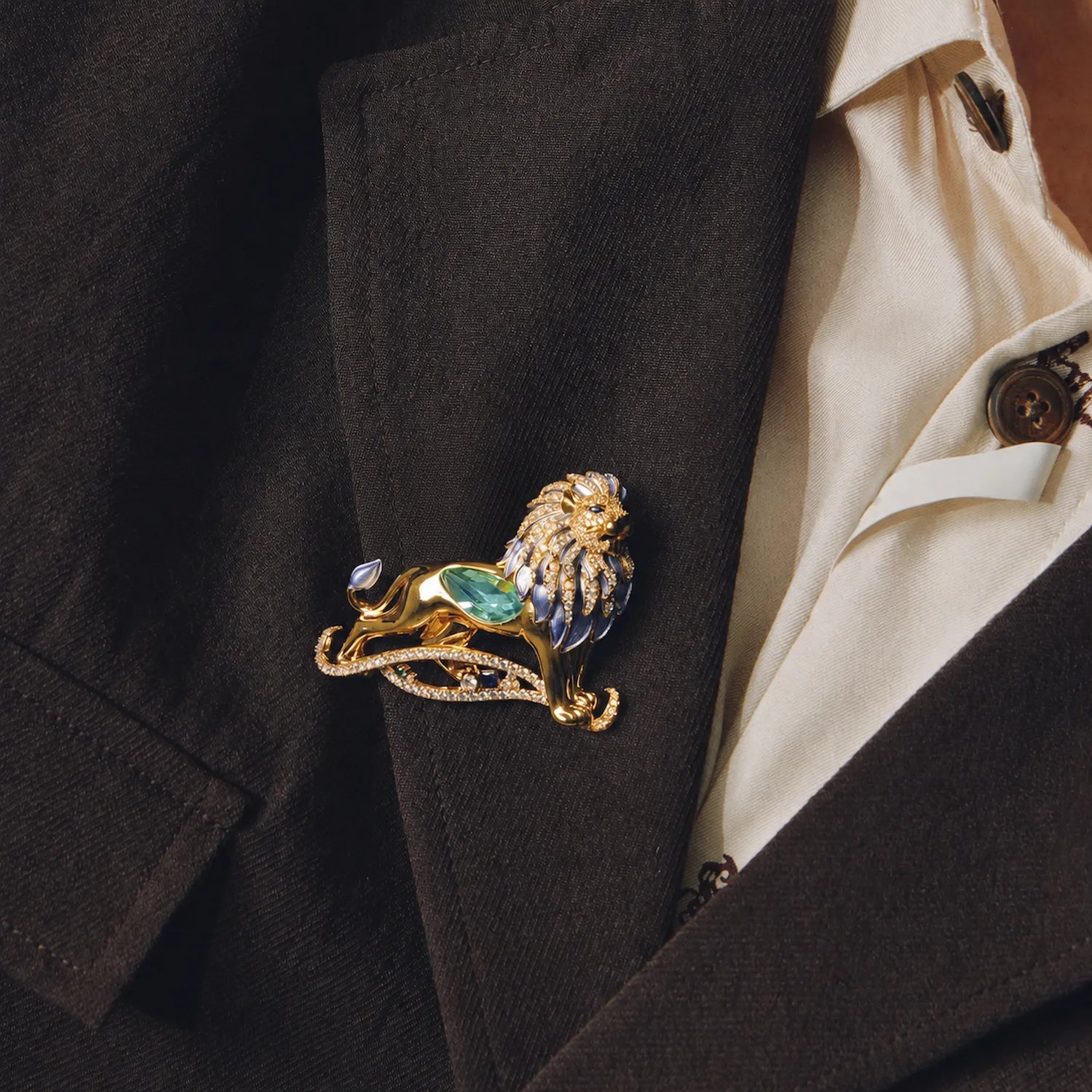 Thalassic Leo Brooch: The Lion with an Ocean Heart