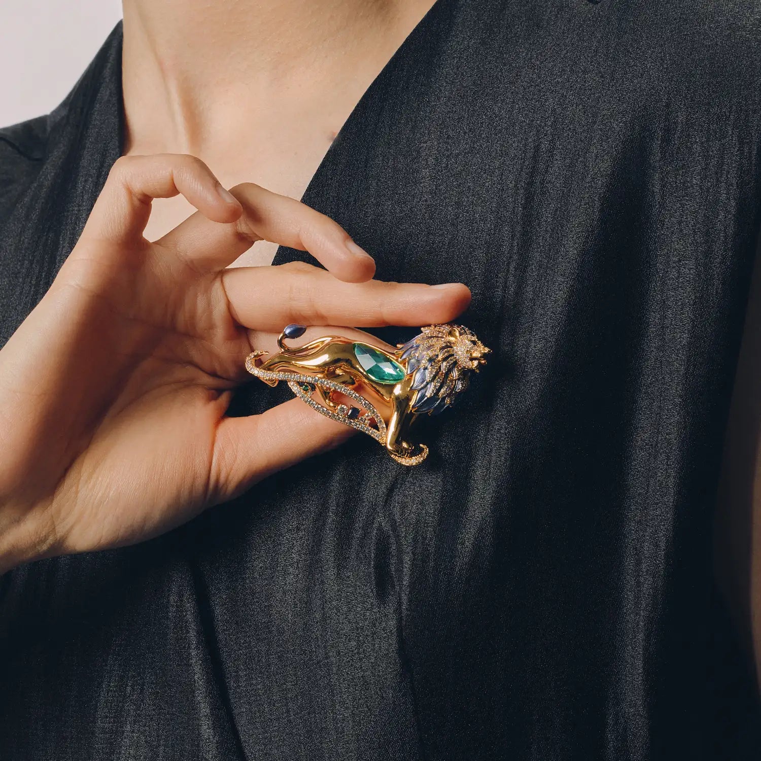 Thalassic Leo Brooch: The Lion with an Ocean Heart